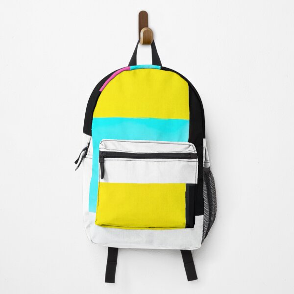 Artikelvorschau, Minimalist Geometric Abstract Square - Retro - Black, Blue and Yellow on White entworfen und verkauft von Inomaly Art.