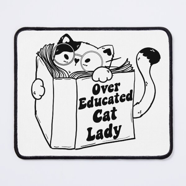 Item preview, Overeducated cat lady, anti republican, feminist shirt, cat lady shirt, educated woman tee, pro choice shirt, leftist liberal tshirt designed and sold by MJ Koldewyn.