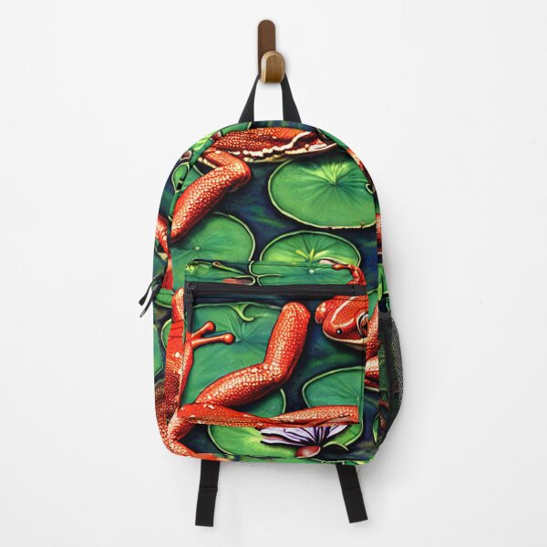 Item preview, Abstract Red Frogs on green lily pads designed and sold by David-Howells.