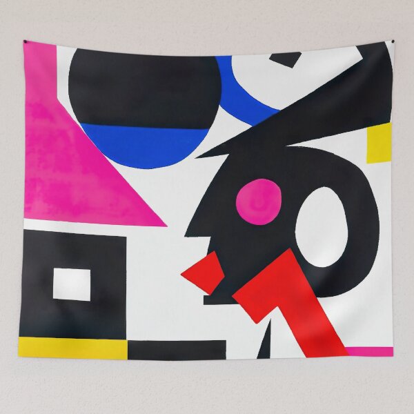 Item preview, Fun Face Geo Abstract Art - Games Retro - Vibrant Colours on White designed and sold by Inomaly Art.