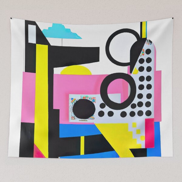 Item preview, Amazing Shapes Geo Abstract Art Retro - Mutli Colours on White designed and sold by Inomaly Art.