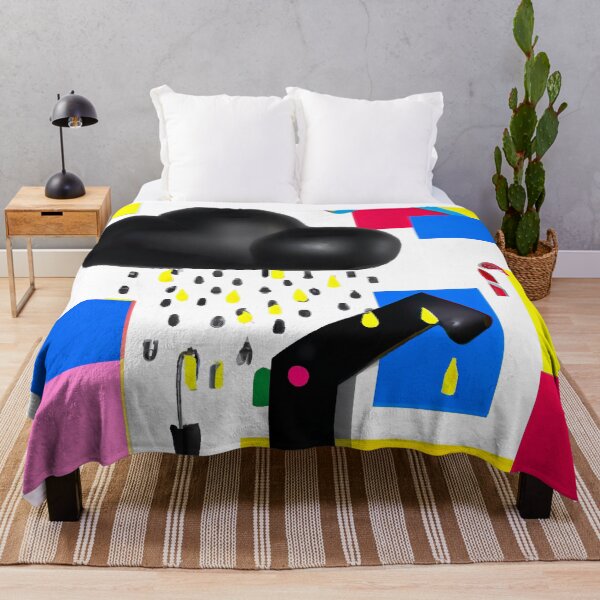 Item preview, Happy Rain Cloud Abstract Art - Retro - Bright Colours on White designed and sold by Inomaly Art.