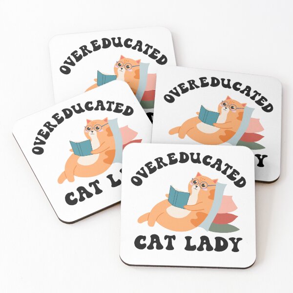 Item preview, Overeducated cat lady, anti republican, feminist shirt, cat lady shirt, educated woman tee, pro choice shirt, leftist liberal tshirt designed and sold by MJ Koldewyn.