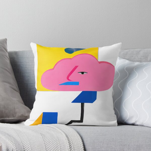Item preview, Playful Cloud Abstract Art - Fun and Games - Retro - Pink and Yellow designed and sold by Inomaly Art.