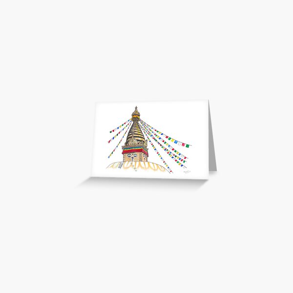 Item preview, Monkey Temple - Nepal Watercolour designed and sold by Tom Napper Design.
