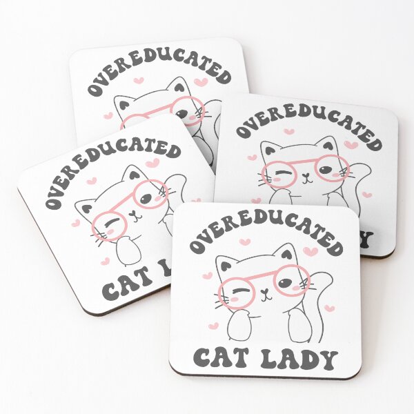Item preview, Overeducated cat lady, anti republican, feminist shirt, cat lady shirt, educated woman tee, pro choice shirt, leftist liberal tshirt designed and sold by MJ Koldewyn.