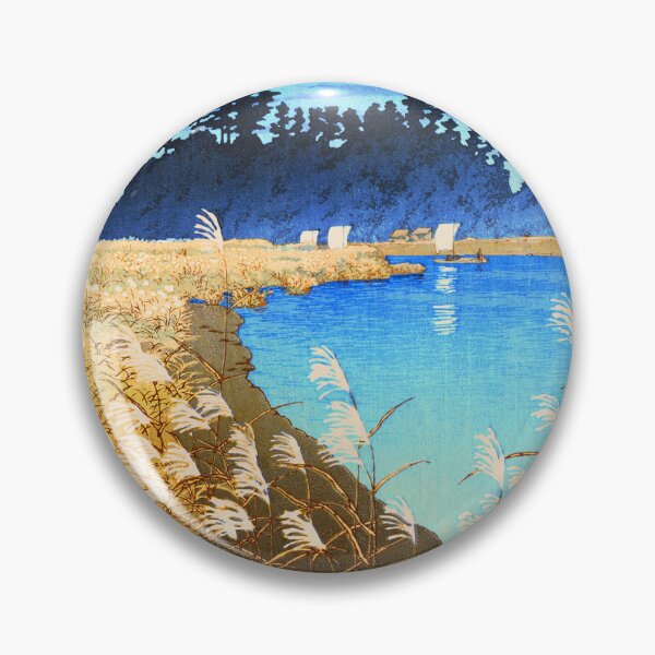 Item preview,  Kawase Hasui Last stop before Yaeinkei | 市川の晩秋 | Late Autumn at Ichikawa   Kawase Hasui   designed and sold by TeeARTHY.