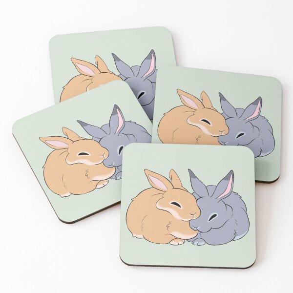 Item preview, Cuddling Bunnies designed and sold by SleepingFoxArt.
