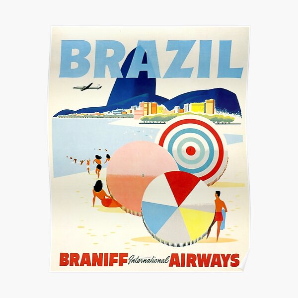 Cartel de viaje Vintage Brasil Póster