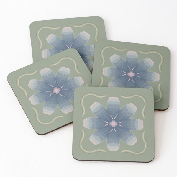 Item preview, Green and Blue Shaded Floral Pattern designed and sold by Garden-View.