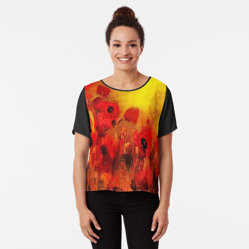 Poppy reverie Chiffon Top