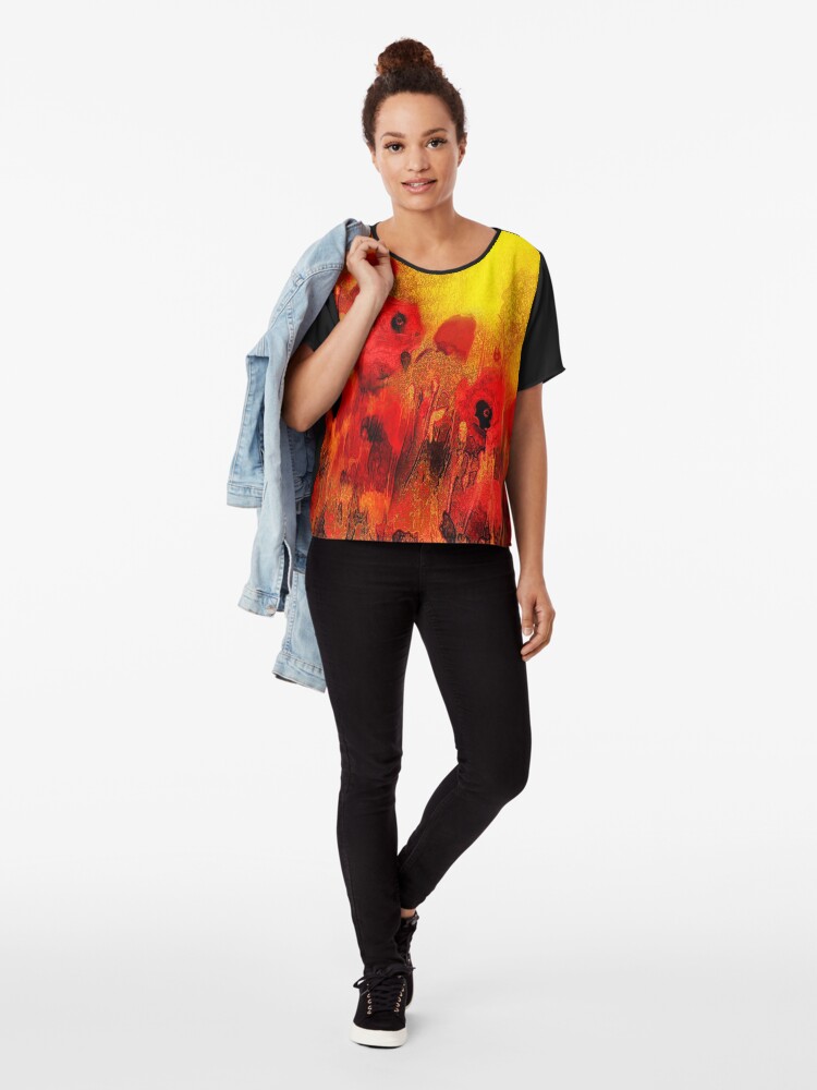 Alternate view of Poppy reverie Chiffon Top