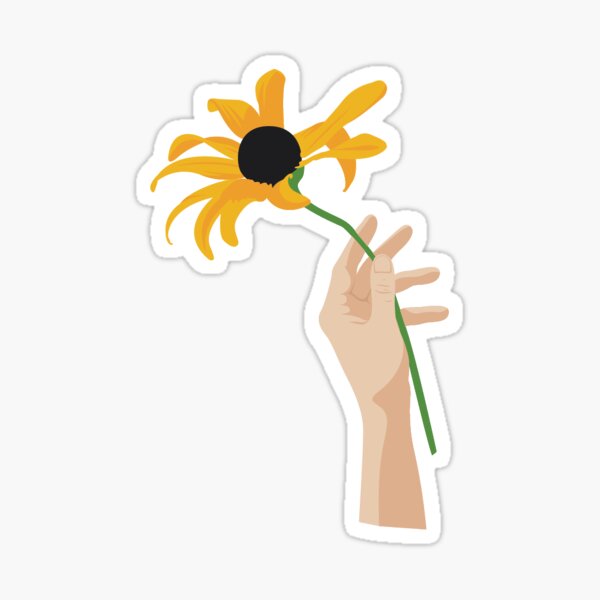 Hand Holding Flower Sticker For Sale By Lanieweber Redbubble