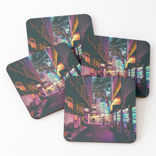Item preview, Japanese alleyway street night cyberpunk style photography designed and sold by motivationlife7.