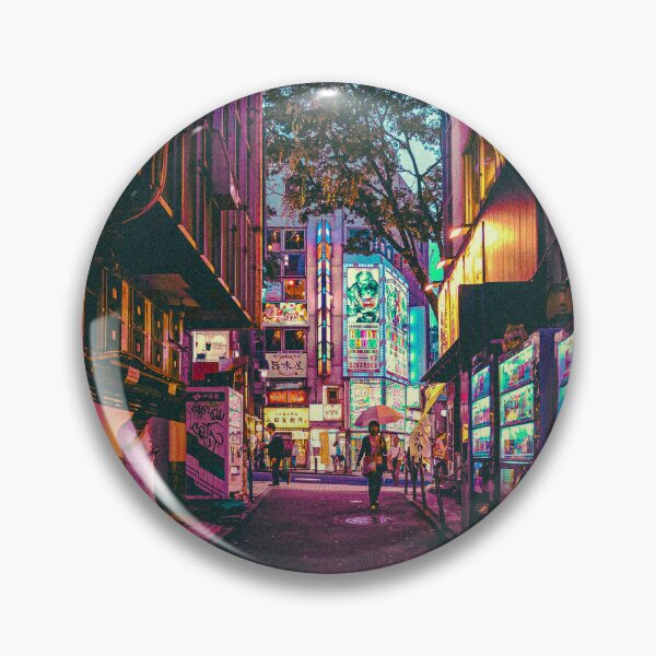 Item preview, Japanese alleyway street night cyberpunk style photography designed and sold by motivationlife7.