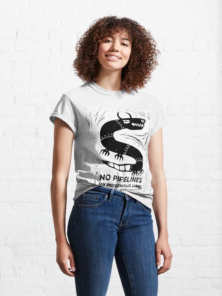 Alternate view of No Pipelines! Indigenous People Classic T-Shirt