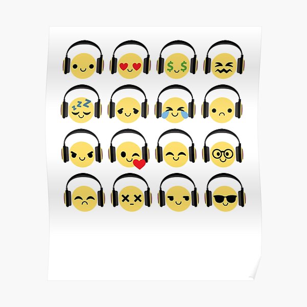 "Headphone Emoji " Poster by HippoEmo Redbubble