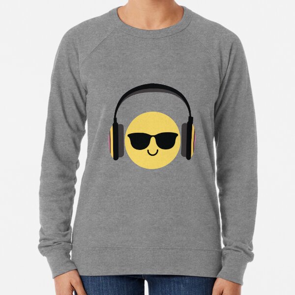 Headphone Emoji   Lightweight Sweatshirt