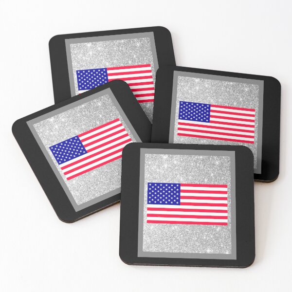 Item preview, PATRIOTIC AMERICAN FLAG RED WHITE AND BLUE FAUX GLITTER-SPARKLE FOR THE HOLIDAYS!   designed and sold by PatriotQuotes.
