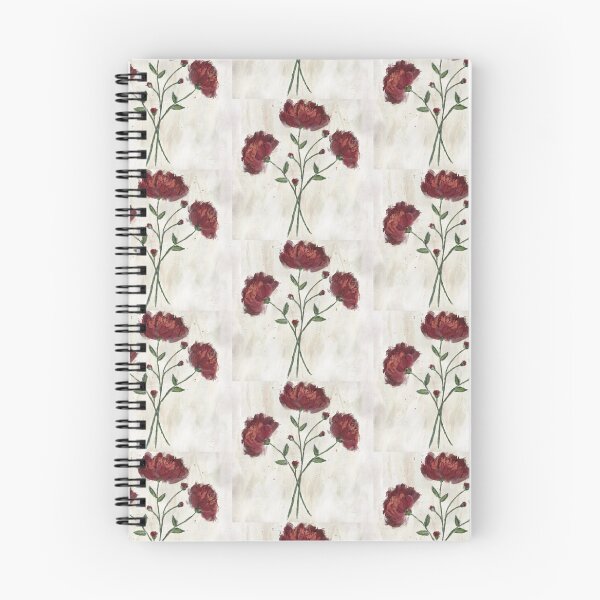 Item preview, Red Flowers with buds on textured background in impressionist style designed and sold by Jane Domenech.