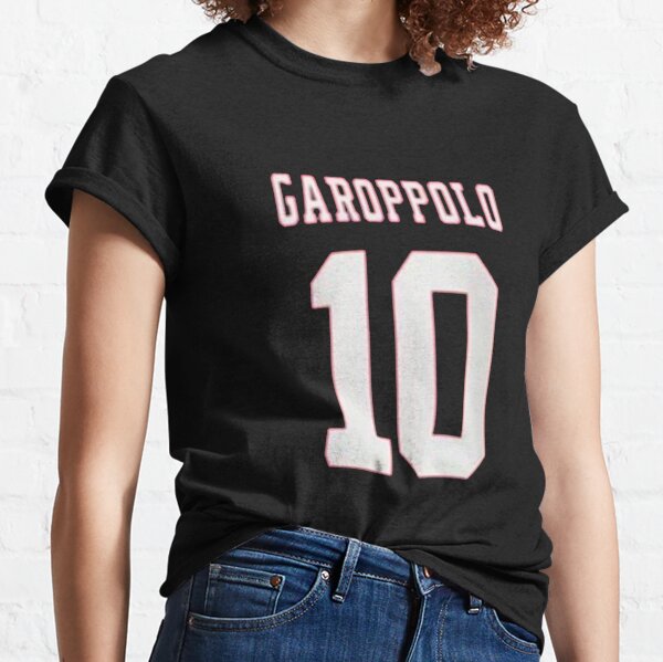 New 49ers Jersey Glitter Women's V-Neck Shirt, Garoppolo