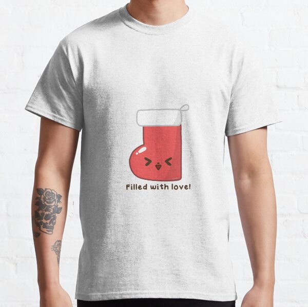 Cute Kawaii Christmas Stocking 'Filled with love!' Classic T-Shirt