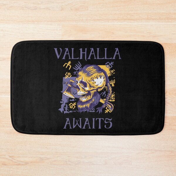 Item preview, Valhalla Awaits - Yellow Purple Viking Skull designed and sold by Georgy09.