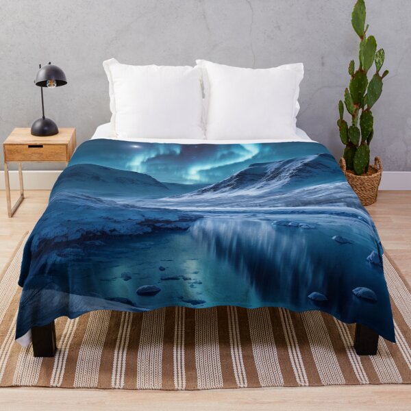 Item preview, AURORA BOREALIS Blue Northern Lights Winter Landscape Photography designed and sold by BEAUHOUS.