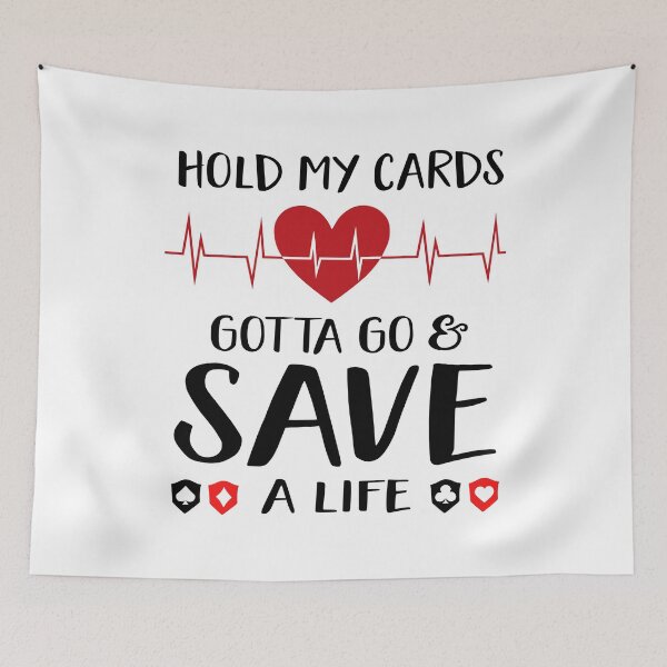 Item preview, Hold My Cards Got Ta Go & Save A Life (Black Text) designed and sold by armanmaulanaart.