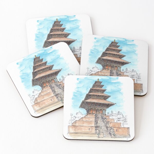 Item preview, Nyatapola Temple - Bhaktapur Watercolour designed and sold by Tom Napper Design.