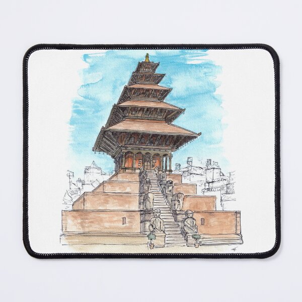 Item preview, Nyatapola Temple - Bhaktapur Watercolour designed and sold by Tom Napper Design.