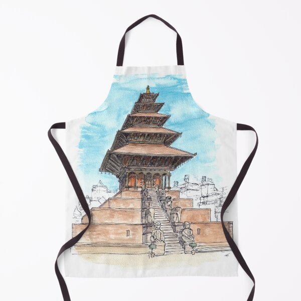 Item preview, Nyatapola Temple - Bhaktapur Watercolour designed and sold by Tom Napper Design.