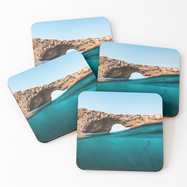 Item preview, Turquoise Sea Waves - Arch Marine Cliff - Underwater Sunlight Wallpaper - Summer Blue Ocean  designed and sold by Vikingstorm.