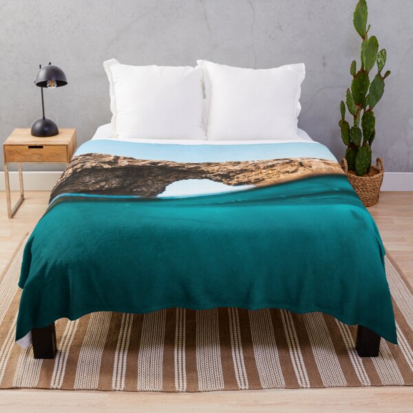 Item preview, Turquoise Sea Waves - Arch Marine Cliff - Underwater Sunlight Wallpaper - Summer Blue Ocean designed and sold by Vikingstorm.
