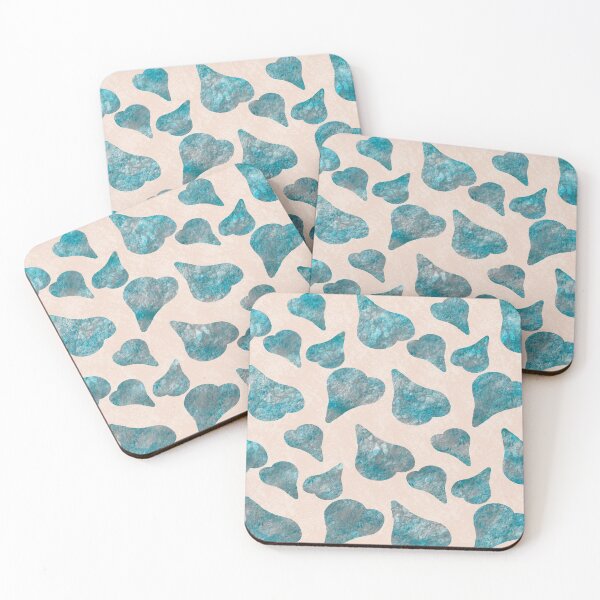 Item preview, Teal textured hearts on pale peach designed and sold by JoKoNz.