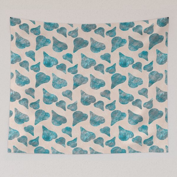 Item preview, Teal textured hearts on pale peach designed and sold by JoKoNz.