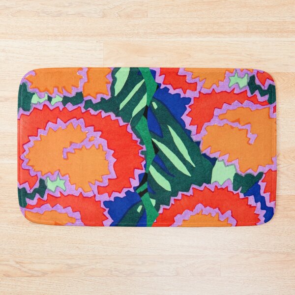 Item preview,  Art Nouveau Remix Emile Seguy Bright Orange Flowers Maximalist Style designed and sold by ShopWithLeslie.