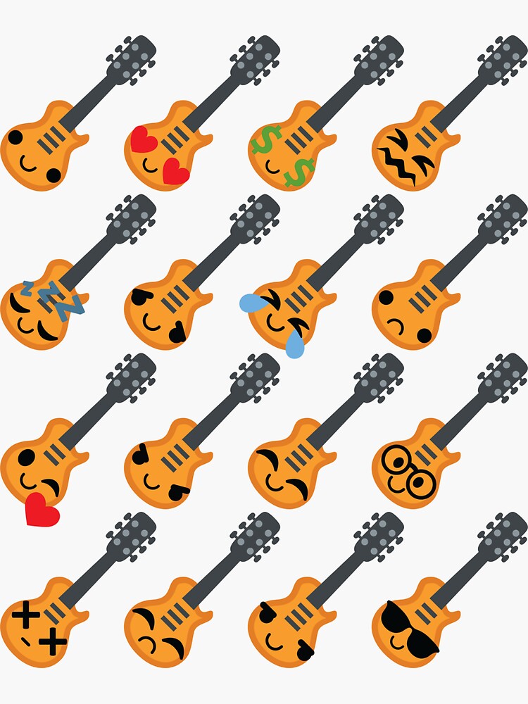 "Guitar Emoji " Sticker for Sale by HippoEmo Redbubble