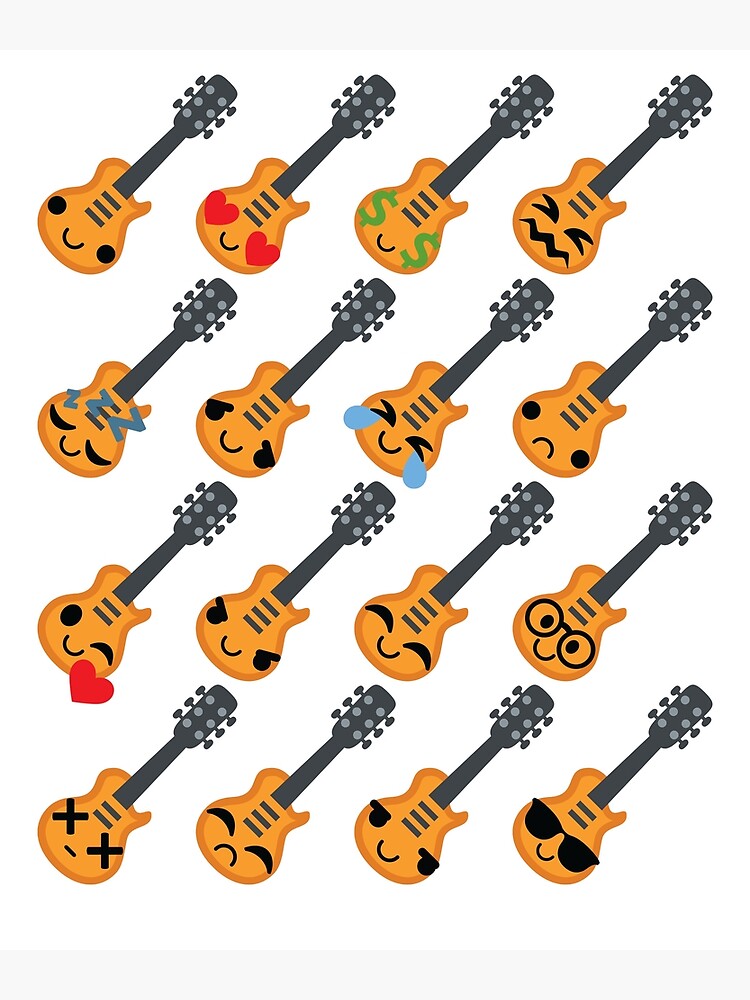 "Guitar Emoji " Poster by HippoEmo Redbubble