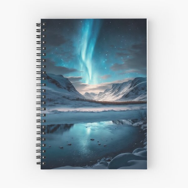 Item preview, AURORA BOREALIS Teal Blue Northern Lights Winter Landscape Photography  designed and sold by BEAUHOUS.