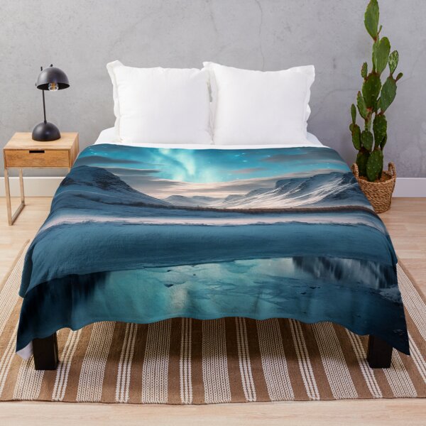 Item preview, AURORA BOREALIS Teal Blue Northern Lights Winter Landscape Photography designed and sold by BEAUHOUS.