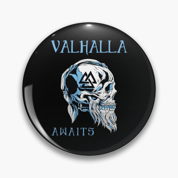 Item preview, Valhalla Awaits - Viking Skull Black and Blue designed and sold by Georgy09.
