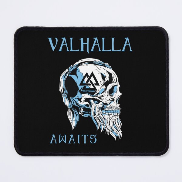 Item preview, Valhalla Awaits - Viking Skull Black and Blue designed and sold by Georgy09.