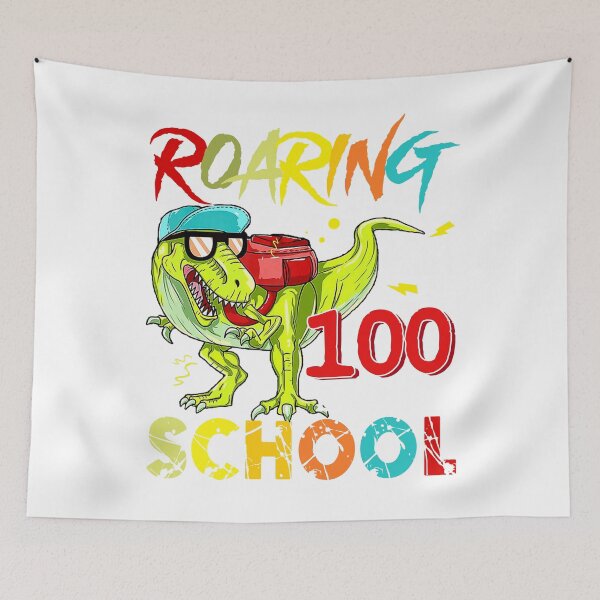 Item preview, Roaring Into 100 Days Of School Dinosaur Rex Boys   designed and sold by SamArtistbyAUS.