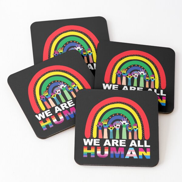 Item preview, We Are All Human Pride Ally Rainbow LGBT Flag Gay Pride designed and sold by Helbon-art.