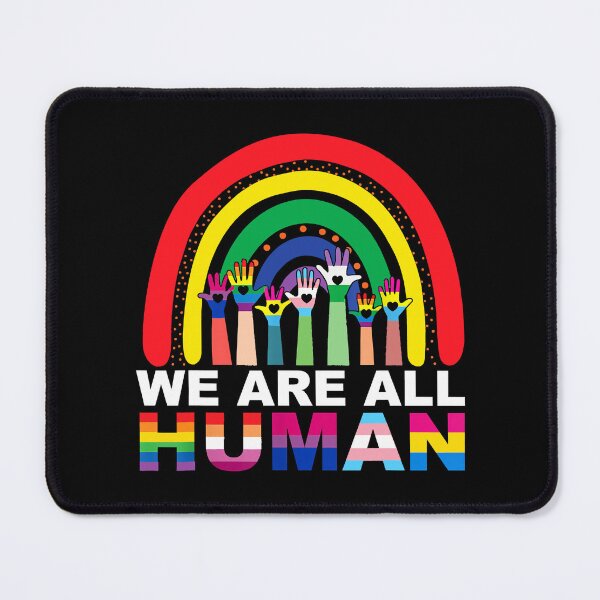 Item preview, We Are All Human Pride Ally Rainbow LGBT Flag Gay Pride designed and sold by Helbon-art.