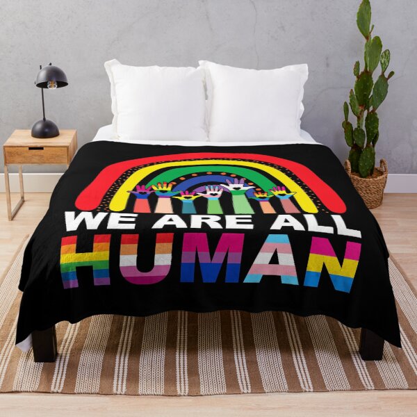 Item preview, We Are All Human Pride Ally Rainbow LGBT Flag Gay Pride designed and sold by Helbon-art.