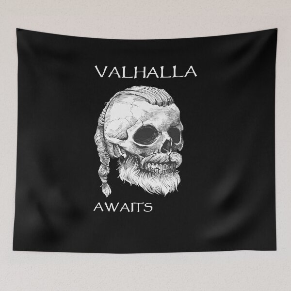 Item preview,  Valhalla Awaits - Viking Skull with long Hair designed and sold by Georgy09.