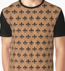 ROYAL1 BLACK MARBLE & LIGHT MAPLE WOOD Graphic T-Shirt