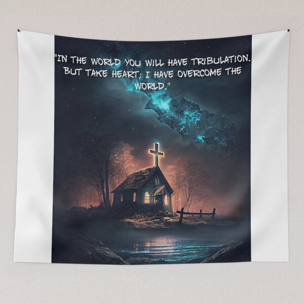 Item preview, John 16:33 - In the world you will have tribulation. But take heart; I have overcome the world - Bible Verse designed and sold by Art4Christ.